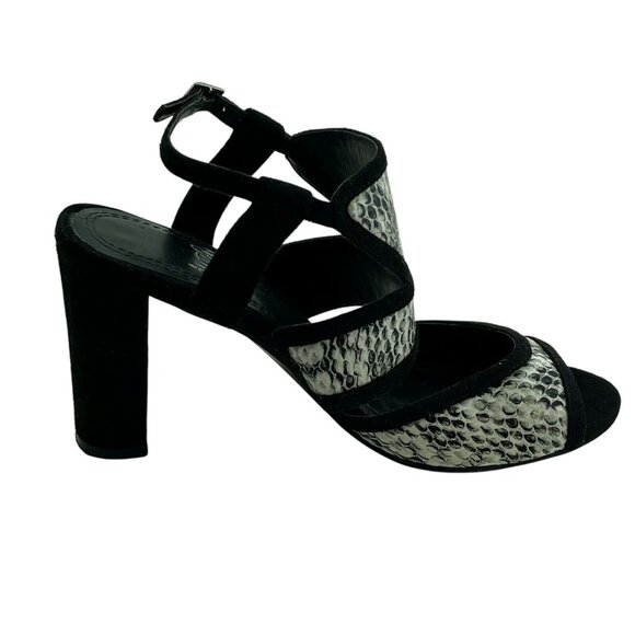 IMPO Shoes Sz 7M Black/White Reptile Print Sandals - Picture 5 of 7